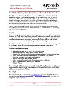 Senior Scientist Target Biologist Advert Pdf | Apconix