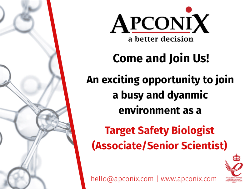 ApconiX Is Recruiting Target Safety Biologists ApconiX Is Recruiting Target Safety Biologists