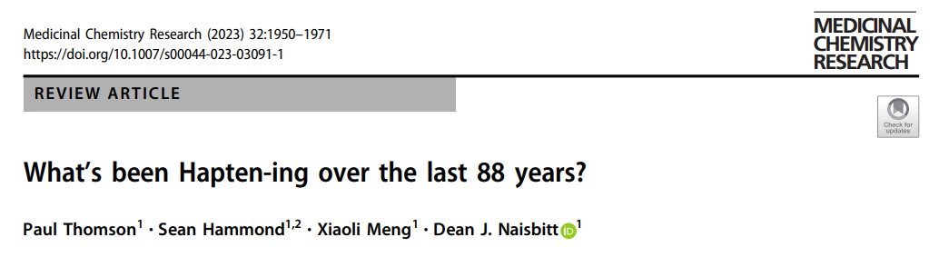 What’s been Hapten-ing over the last 88 years? Publication Header