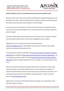 Lab Industry Placement Student Nov 2024 pdf | ApconiX