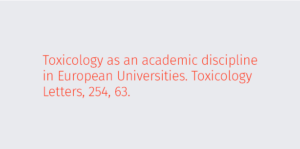 Toxicology as an academic discipline