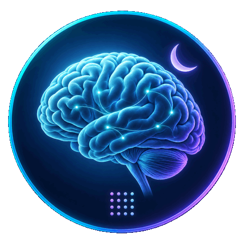 Brain Illustration With A Crescent Moon, Representing Sedation Mea Screening.